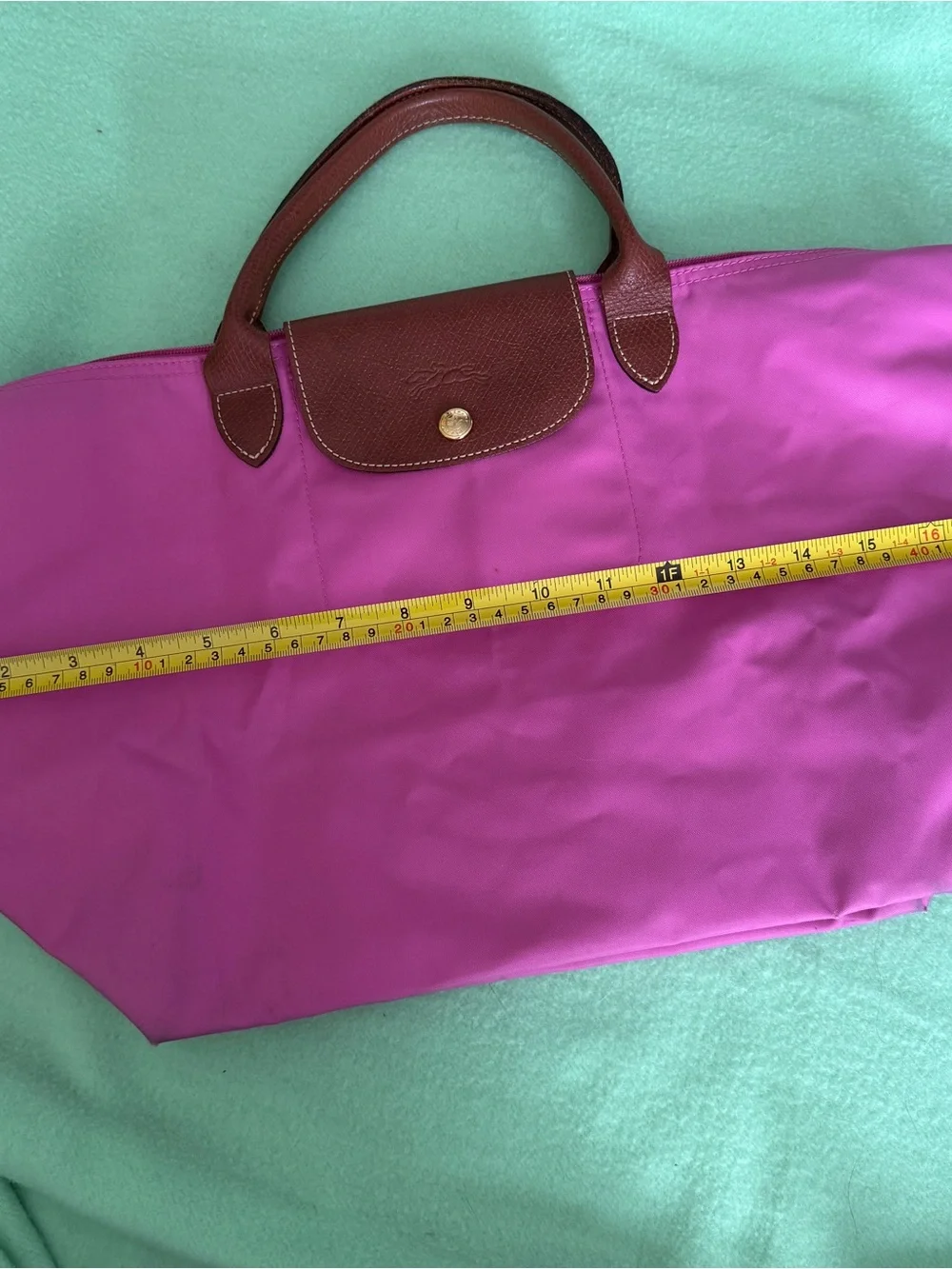 Longchamp Le Pilage Large Pink Top-Handle Tote Bag - Picture 8 of 10
